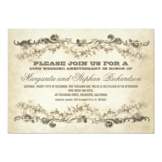 vintage shabby anniversary invitations