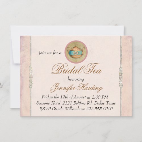 Vintage Shabby Bridal Tea Party Personalized Invitations