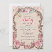 Vintage Shabby Chic Baby Shower Floral  Invitation (Front)