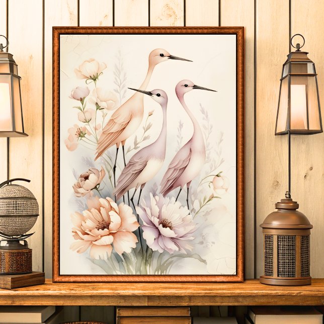 Vintage Shabby Chic Birds in Bloom Wall Art (Creator Uploaded)