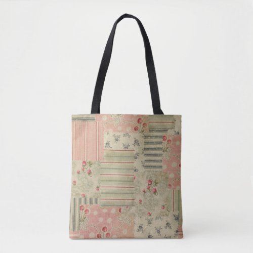 Vintage Shabby Chic Cherry Floral collage   Tote Bag