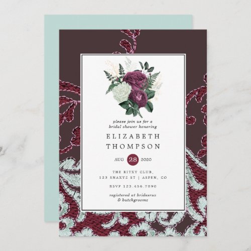 Vintage Shabby_Chic Floral and Lace Bridal Shower Invitation