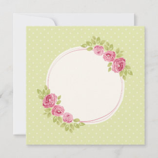 Vintage Shabby Chic Floral Frame with Roses Save The Date