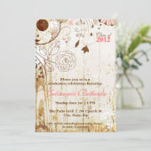 Vintage Shabby Chic Floral Graduation Invite (Standing Front)