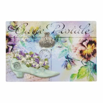 Vintage Shabby Chic Floral Shoe French Elegance Placemat by mensgifts at Zazzle