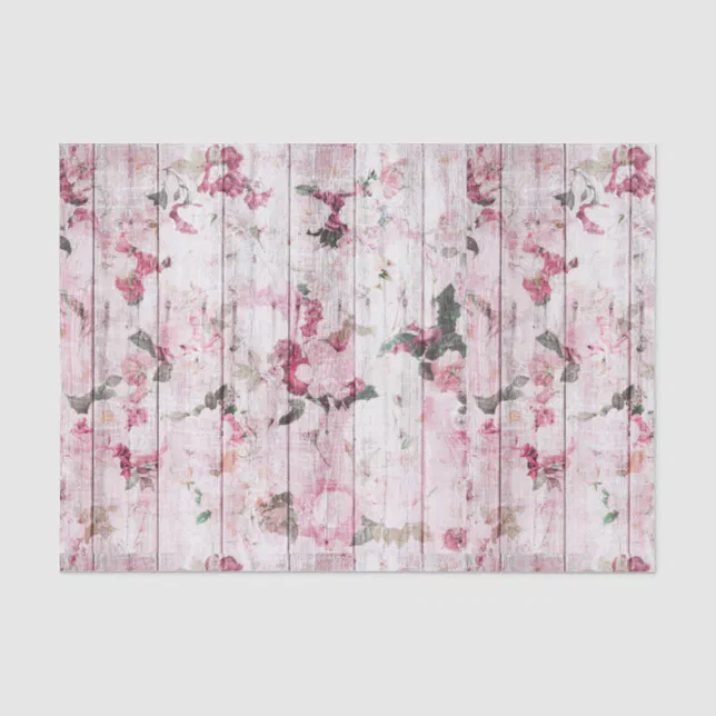 Vintage Shabby Chic Floral Tissue Paper | Zazzle