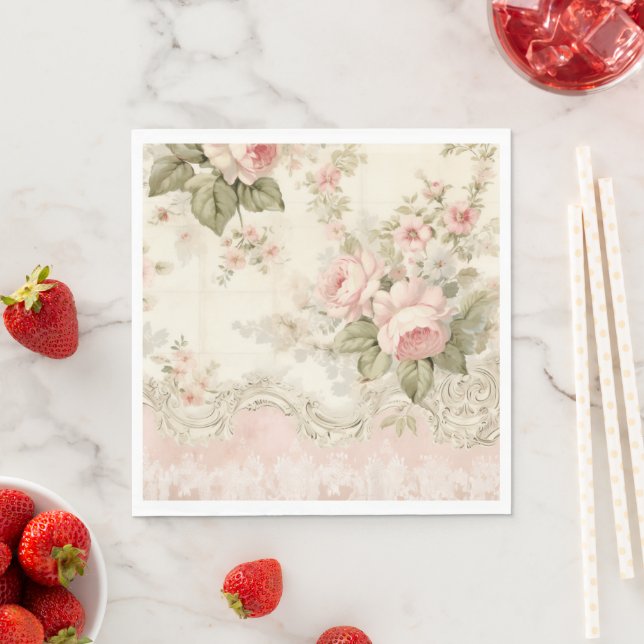 Vintage Shabby Chic French  Napkins (Insitu)