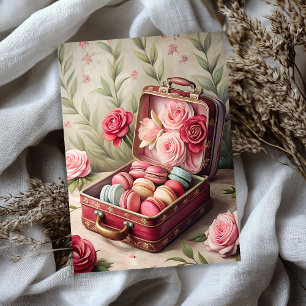 Vintage shabby chic gift box with French macarons Tissue Paper