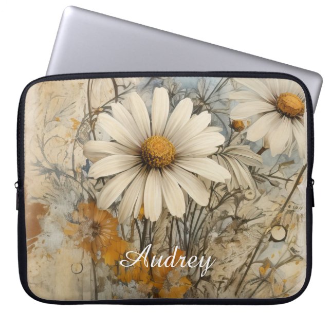 Vintage Shabby Chic Laptop Sleeve (Front)