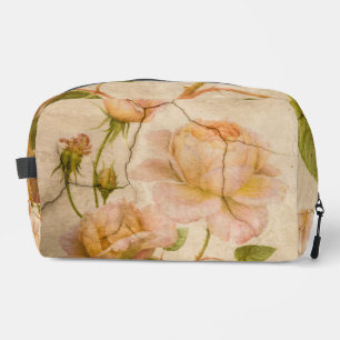Vintage Shabby Chic Pale Pink Roses Dopp Kit