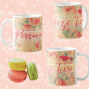 Vintage Shabby Chic Personalized Coffee Mug