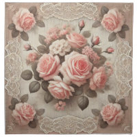 Vintage Shabby Chic Pink Rose Floral