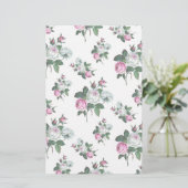 Vintage Shabby Chic Pink White Roses Pattern (Standing Front)