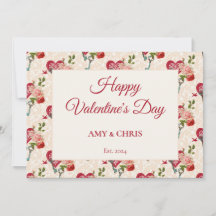 Vintage Shabby Chic Red Roses & Key to My Heart