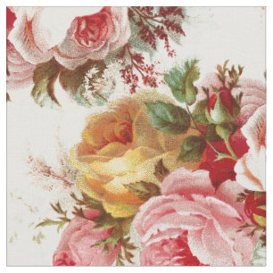 Vintage Shabby Chic Rose Pattern Fabric