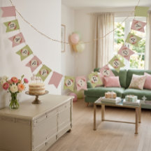 Vintage Shabby Chic Roses Frame Bunting Flags