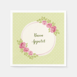 Vintage Shabby Chic Roses Frame Napkins