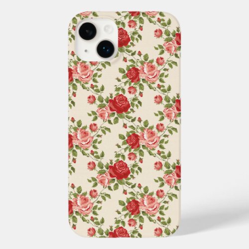Vintage Shabby Chic Roses Pattern Case_Mate iPhone 14 Plus Case