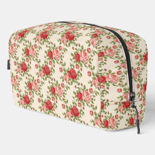 Vintage Shabby Chic Roses Pattern Dopp Kit