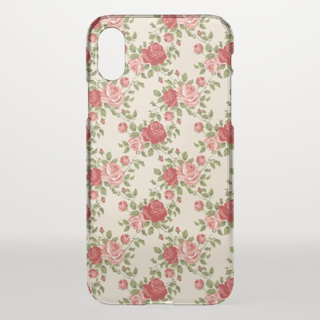 Vintage Shabby Chic Roses Pattern Uncommon iPhone Case (Back)