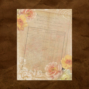 Vintage Floral Scrapbook Paper: 20 Sheets: Single-Sided Decorative Flower Patterned Paper For Junk Journals, Scrapbooks