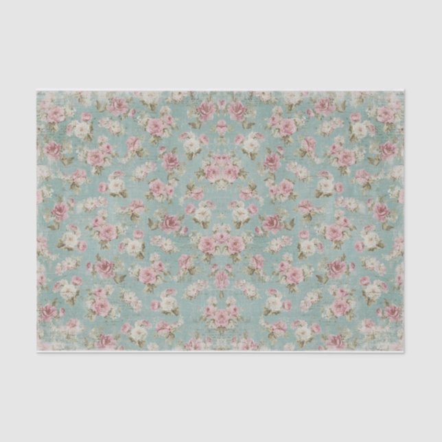 Vintage Shabby Chic Tissue Paper | Charming Rustic (Front)