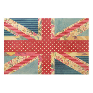 Vintage Shabby Chic Union Jack Wood Wall Decor
