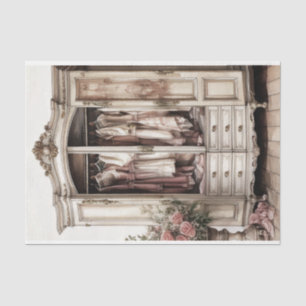 Vintage Shabby Chic Victorian Wardrobe Decoupage Tissue Paper