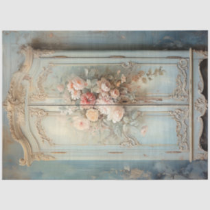 Vintage shabby chic wardrobe floral pastel green tissue paper