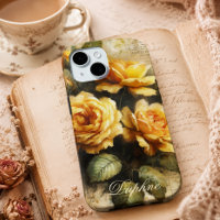 Vintage Shabby Chic Yellow Rose Custom Name