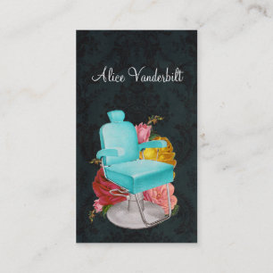 Vintage Shabby Damask Salon Chair Stylist Card