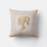 Vintage Shabby Design And Realistic Wood Silhouett Throw Pillow at Zazzle