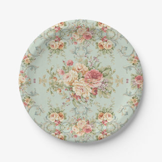 Vintage Floral Paper Plates 1