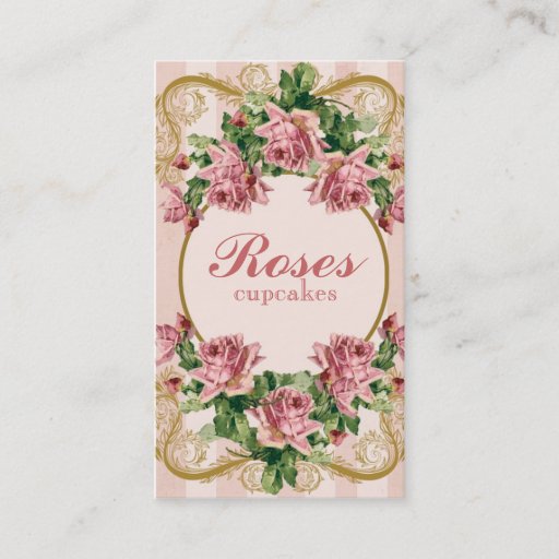 Customizable Vintage Shabby Roses Business Card