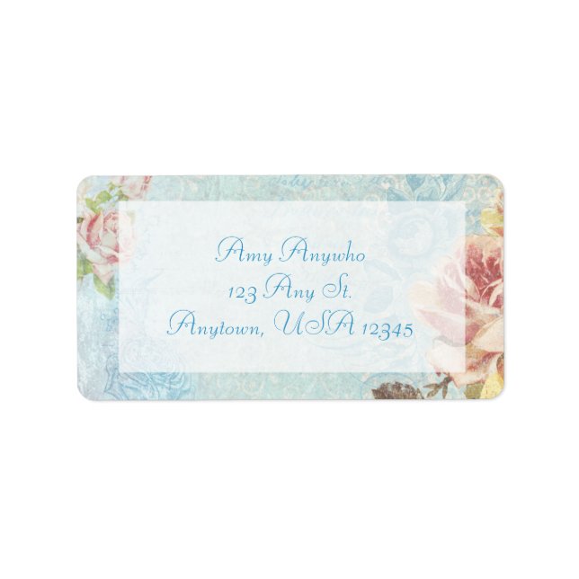 Vintage Shabby Roses Label (Front)