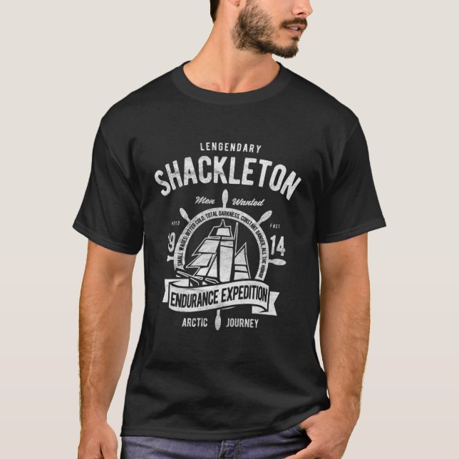 Vintage Shackleton Expedition Antarctica T-Shirt (Front)