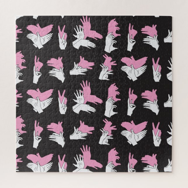 Vintage Shadow Hand Pattern Design Jigsaw Puzzle (Vertical)