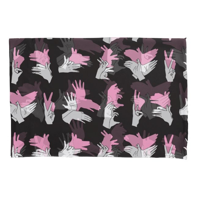 Vintage Shadow Hand Pattern Design Pillow Case (Front)