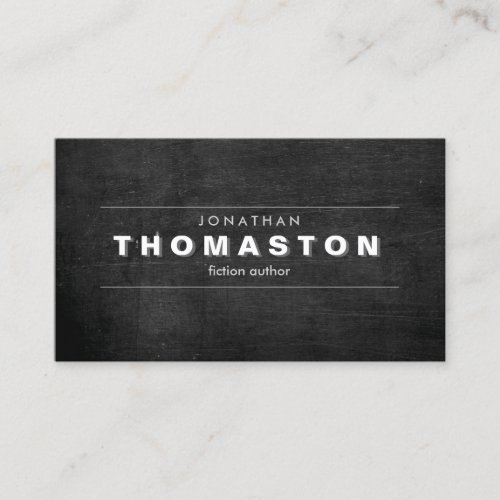 VINTAGE SHADOW TYPE on Black Wood Business Card