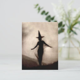 Vintage Shadow Witch Postcard | Zazzle