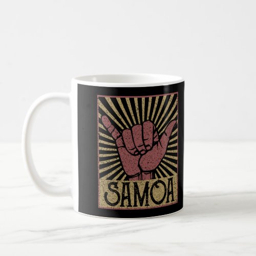 Vintage Shaka Samoa Samoan Beach Sunset Surfer Coffee Mug