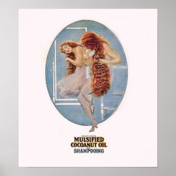Vintage Shampoo Poster Mulsified Cocoanut Oil by Vintage_Obsession at Zazzle