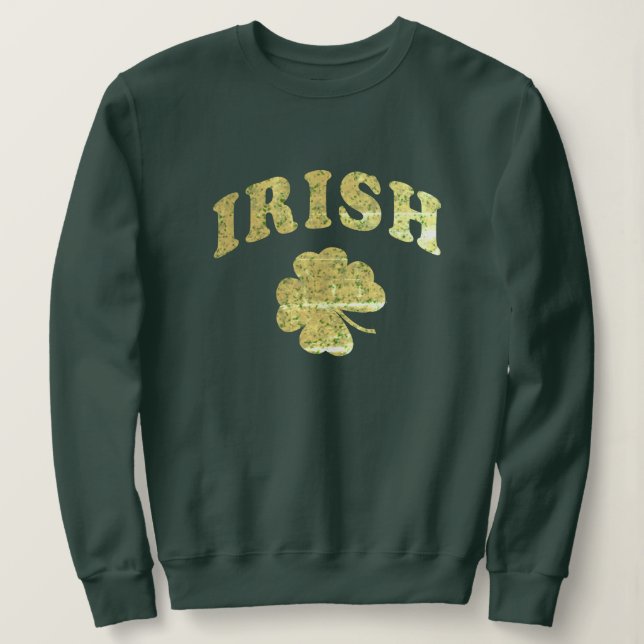 Vintage Shamrock Clover Crewneck  Sweatshirt (Design Front)