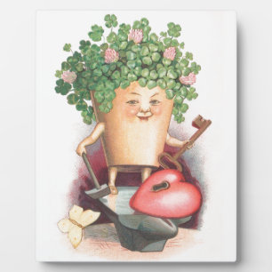 Vintage Shamrock Heart and Key St Patrick's Day Plaque