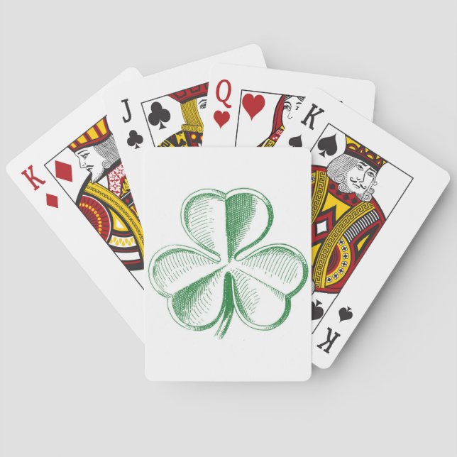 Vintage Shamrock Poker Cards (Back)
