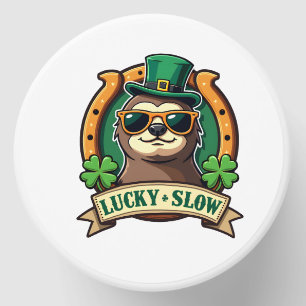 Vintage Shamrock Sloth Lucky Clover Graphic 2 Mini Candle Favors