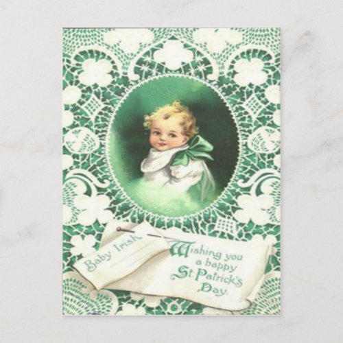 Vintage Shamrocks Emerald Isle St Patricks Day Ca Postcard