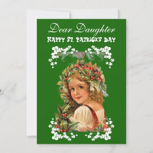 Vintage Shamrocks Happy St Patricks Day Daughter Holiday Card