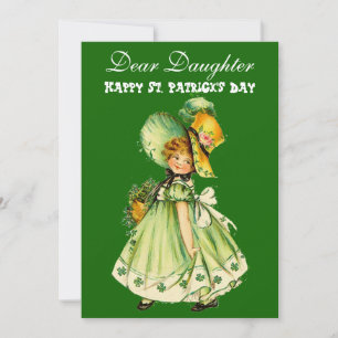 Vintage Shamrocks Lucky St. Patrick's Day Daughter Holiday Card