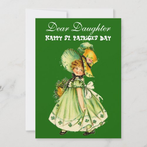 Vintage Shamrocks Lucky St Patricks Day Daughter Holiday Card